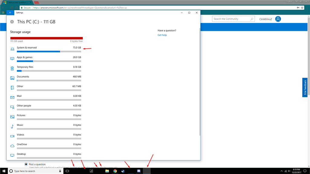 System and Reserve takes up 75 gb of storage on my C drive. How do I clear it up. 7094bf96-ce89-493a-89fe-dc678d199f04.png