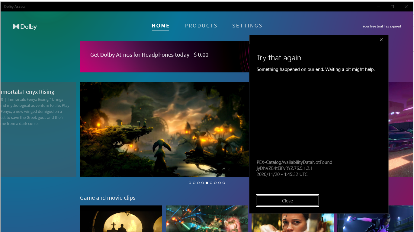 Cannot Purchase Dolby Access 70c096ff-e8b8-42a7-a152-420ae314d406?upload=true.png