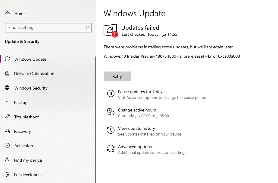 Windows 10 Insider Preview 18875.1000 (rs_prerelease) - Error 0xca00a000 718d22ee-3c08-49db-98ff-6e3bec0f8446?upload=true.png
