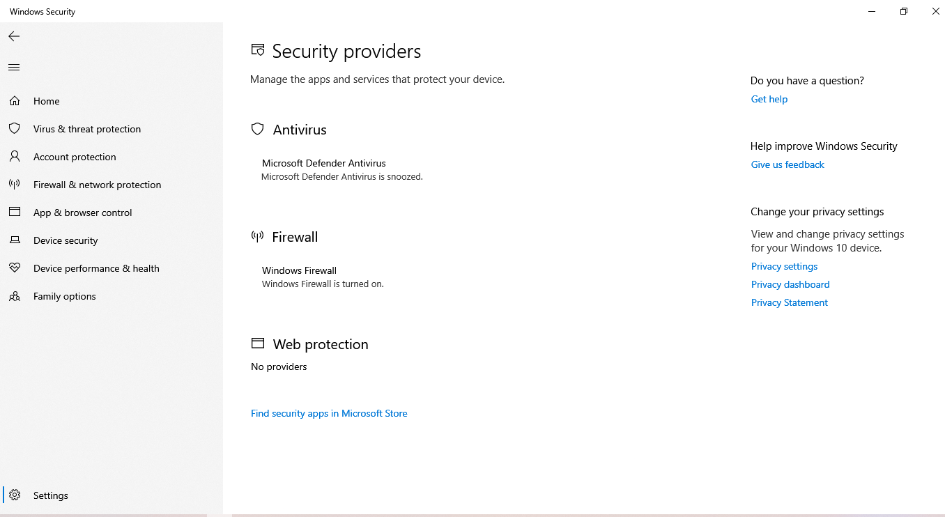 my microsoft defender antivirus shows its was snoozed 718fd0ba-fca0-4964-b03e-03dfd919ab74?upload=true.png