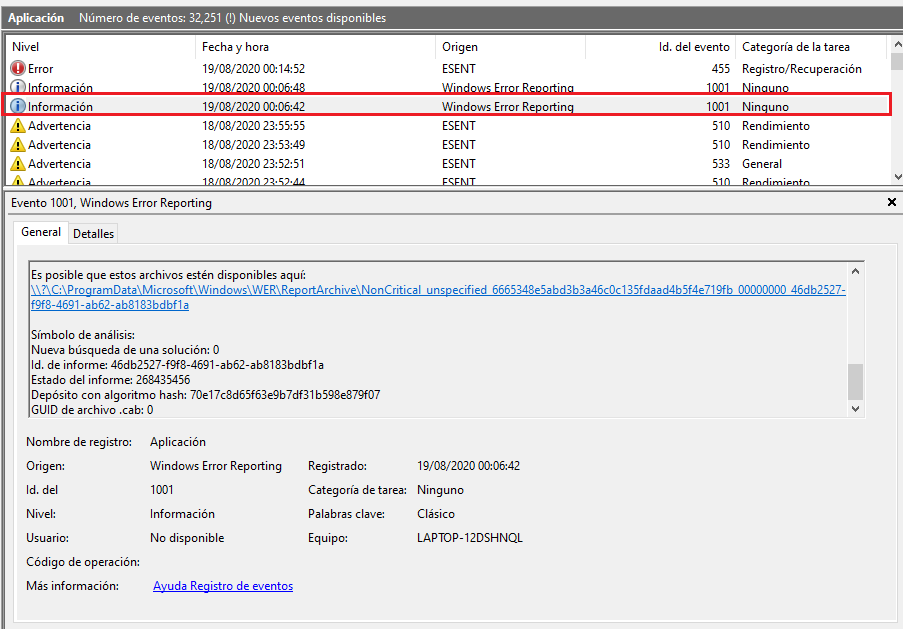 WINDOWS ERROR REPORTING EVENT 1001. PROBLEMS WITH TELEMETRY 7203a8c0-6d13-403d-b4dd-128d1cd2fe85?upload=true.png