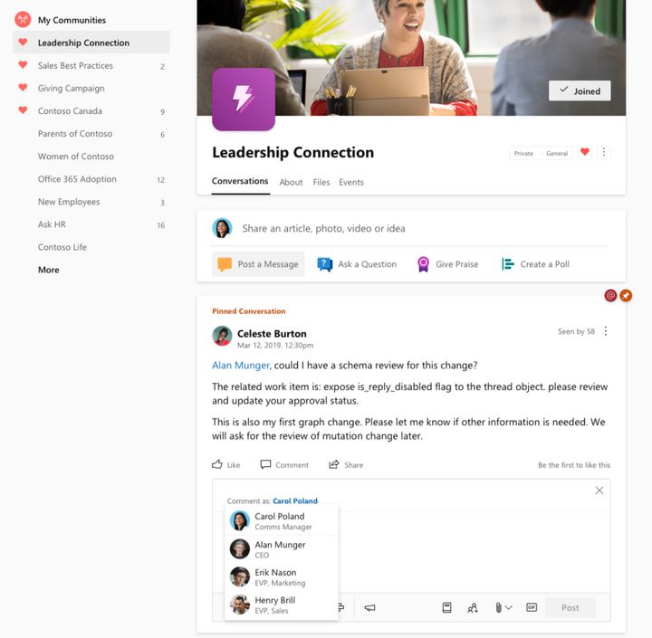 What is new for Yammer at Microsoft Ignite 2020 720x705?v=1.png
