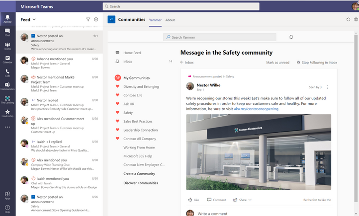 What is new for Yammer at Microsoft Ignite 2020 722x435?v=1.png