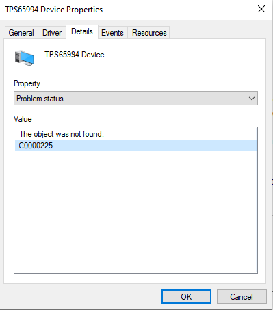 Code 10 on TPS65994 Device. 72359aae-a78b-4d82-b6fd-d239f1194e38?upload=true.png