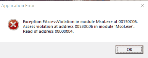 access violation at address 007f0148 and exception eaccessviolation in module Msol.exe at... 73a94357-915a-4bfd-9f00-466b55654cf9?upload=true.png