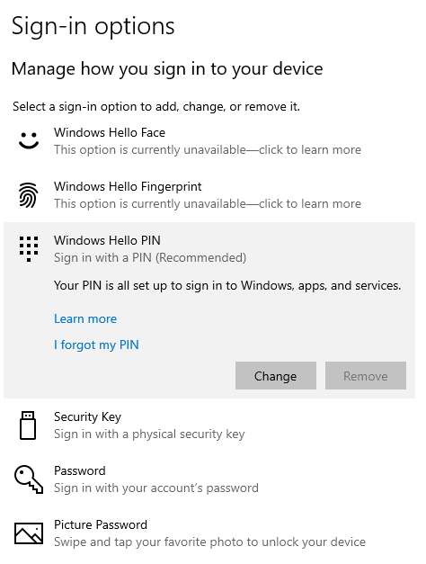 How do I remove my PIN when the button is grayed out? 73fc7dd7-a35a-4285-90d5-ee85a9d39ca6?upload=true.png