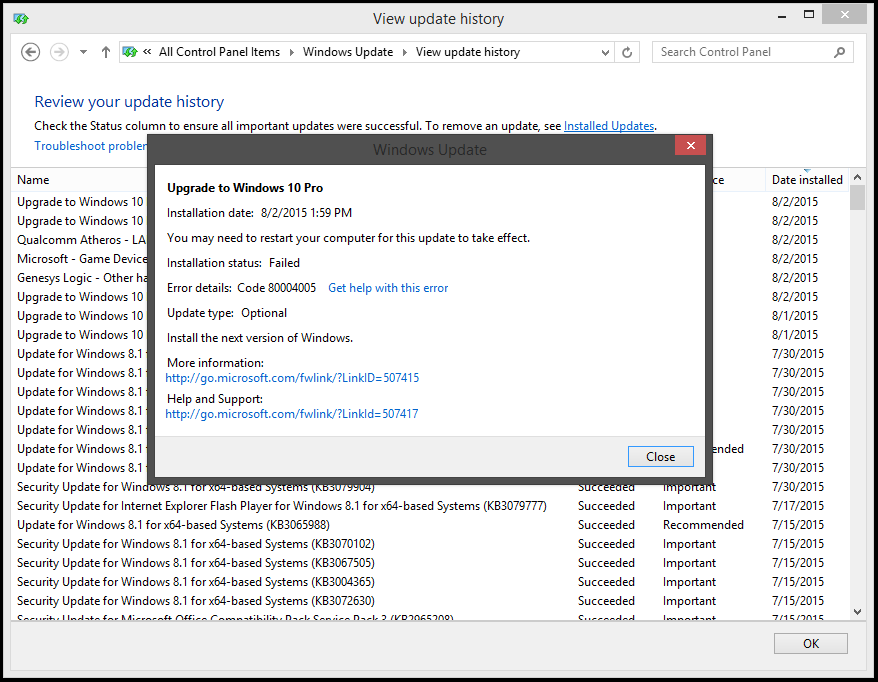 Windows update 2004 failure, error code 80004005 744acca0-18f2-4287-bffb-c6e9de624be8.png