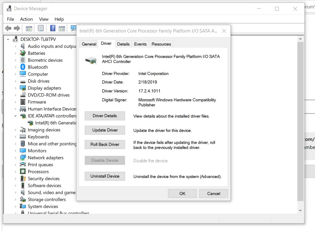 Update to Windows 10 1903 requires updated Intel Rapid Storage Technologies 749525a9-ec90-4fde-8d71-f565867c5261?upload=true.jpg