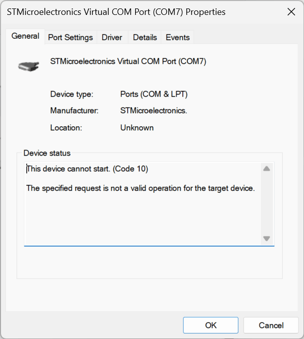 Windows 11: STMicroelectronics Virtual Com Port not working 7504e4f0-aa7f-46b1-94cb-0d3da8b83267?upload=true.png