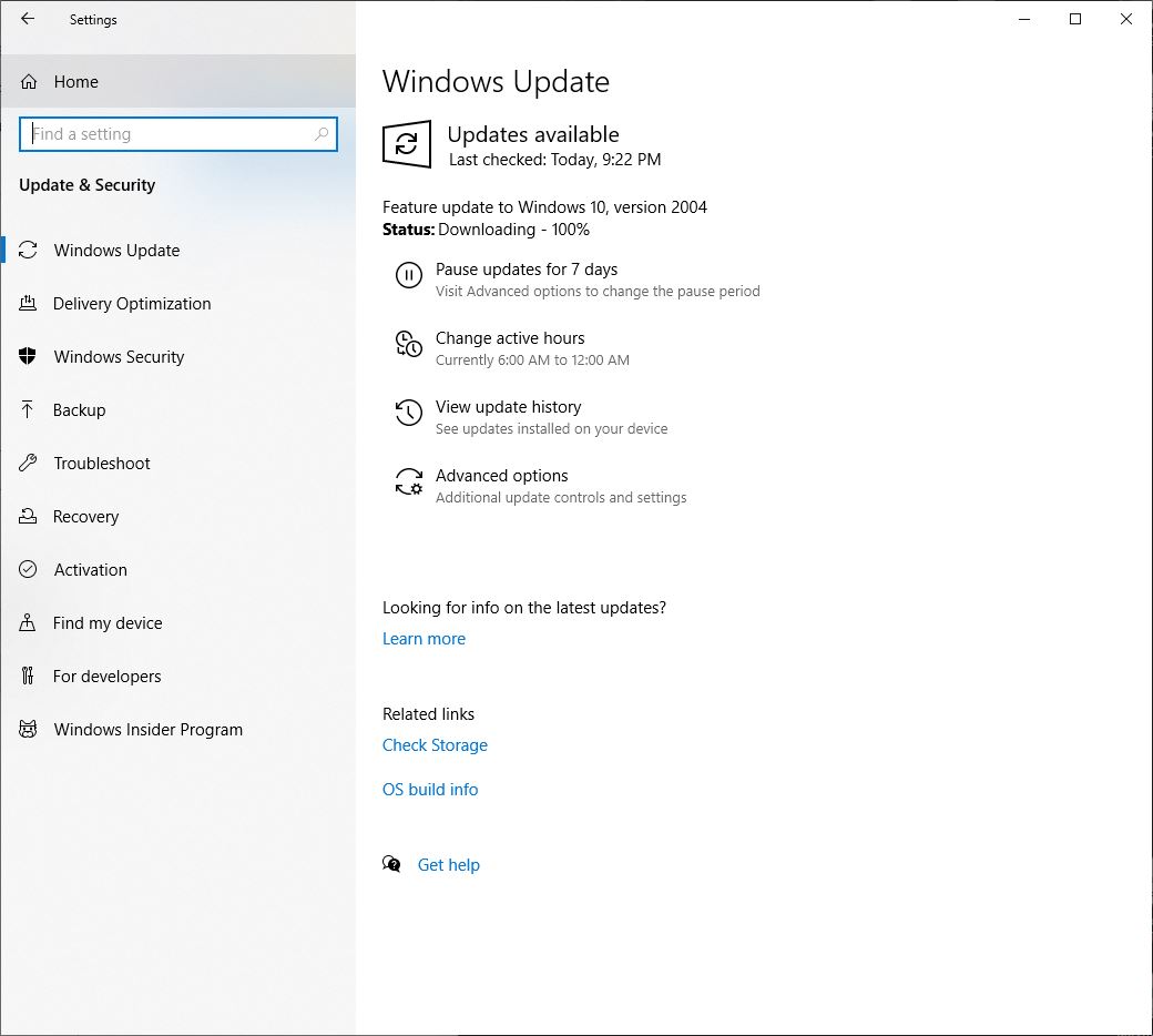 WIndows Update v2004 Stalls at Downloading 100% 754ced25-9117-45a6-b0cc-d552a52d3453?upload=true.jpg