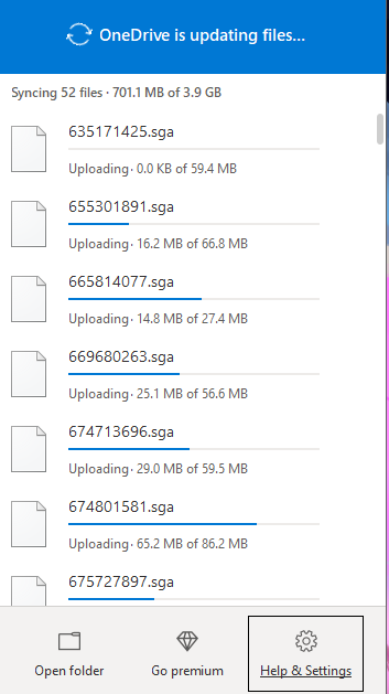 Onedrive will not stop updating files and filling up my recycle bin with .sga files 75902ee8-f5ad-403b-bcd7-421f49a76347?upload=true.png