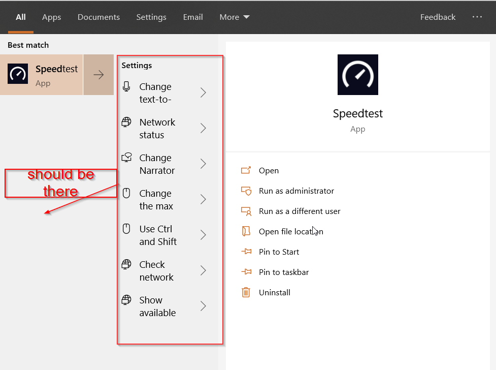 Search Results Panel shows results in a broken layout 75faa34f-d17c-4c3f-88f4-468c99d4b67f?upload=true.png