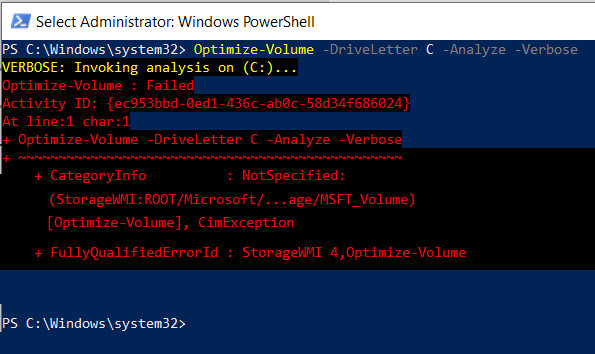Excel yielding 0 as quotient for currency values. Why is this happening? 77d1617641823t-running-optimize-literally-does-nothing-ps-yields-error-powershell-defrag-results.png