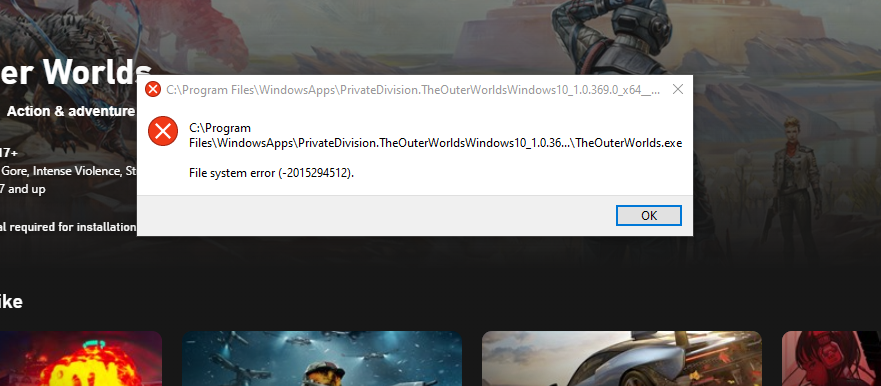 Getting a "File System Error" for The Outer Worlds, and the game won't launch as a result 77eaf5ed-1004-4e94-a2ee-3939e6ccd33f?upload=true.png