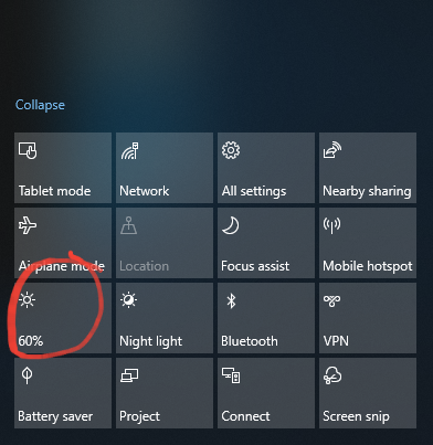 Brightness option disappeared from battery panel in windows 10 77f6a463-0c37-4f4f-955d-df32ff4ed0fc?upload=true.png