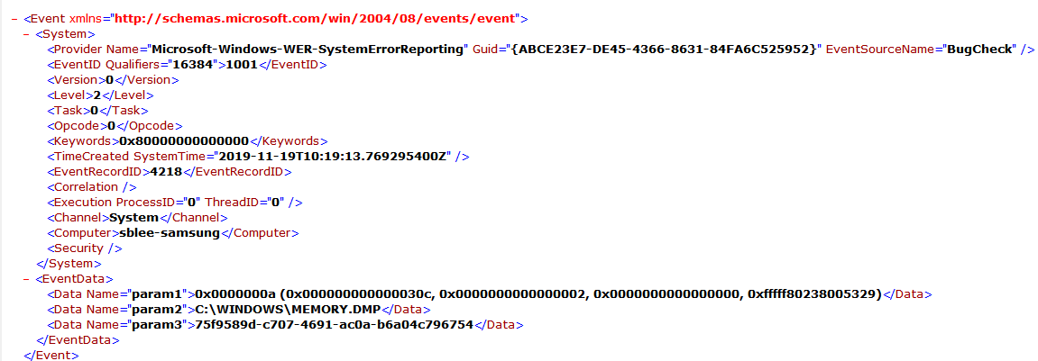 Blue Screen, BugCheck 1001 7808397b-56b8-40de-97e5-db8d7fd2db35?upload=true.png