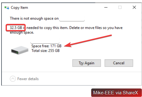 "Not enough space on" ... when there's enough space. 78bf0288-113e-4105-9610-a0ba0707c05e?upload=true.png