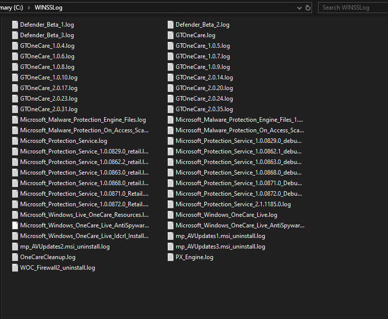 What is WINSSlog folder in C:\ drive? 78c10ee8-0344-4b97-a62d-0c61c77b2677?upload=true.png