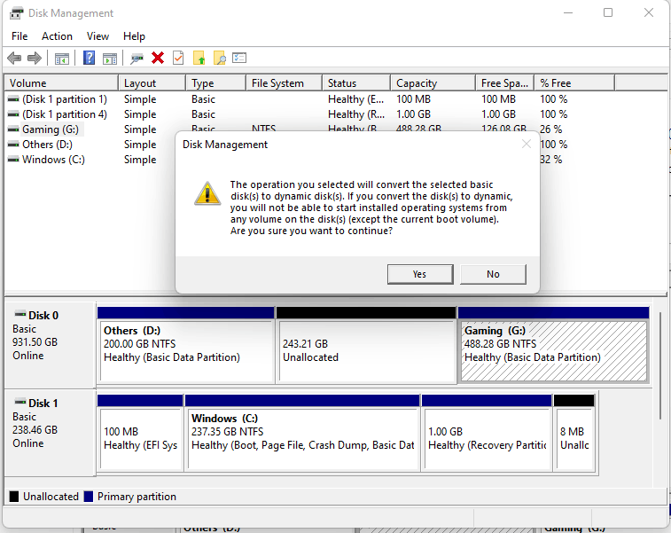 The operation you selected will convert the basic disk into a dynamic disk 797bc2ba-4ed3-41ff-9355-4dae116b4dbf?upload=true.png