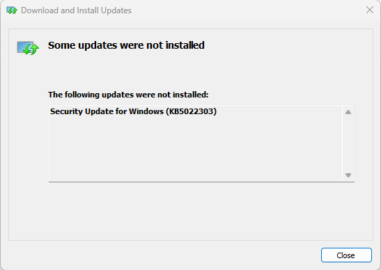Repetitive install error for Cumulative Update KB5022303 7a007d0e-ca2a-44d3-9b01-95b3e4b46cb3?upload=true.png