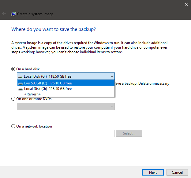 Internal hard drive can't be selected to create a system image on. 7a8effae-f845-40c1-b214-6fb376ad6798?upload=true.png