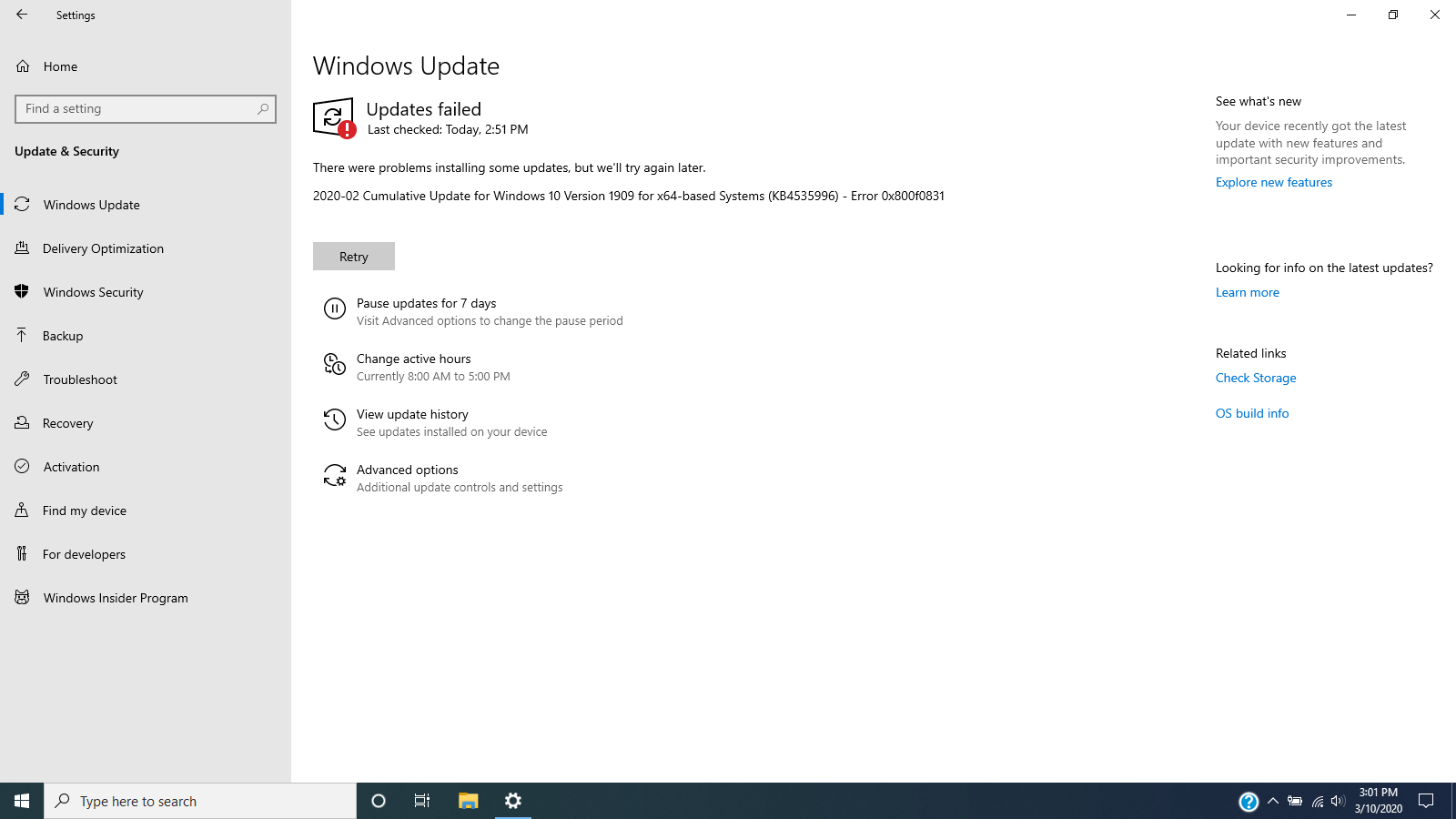 3 Issues for Windows 10 Build 1909 update 7abc4679-f53d-4f1e-accd-ef14fa75a9c9?upload=true.png