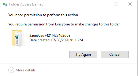 This folder cannot be deleted and need permissions. Can I delete it? 7cd295f4-4ead-481b-b2e9-d01c3ac562e5?upload=true.png
