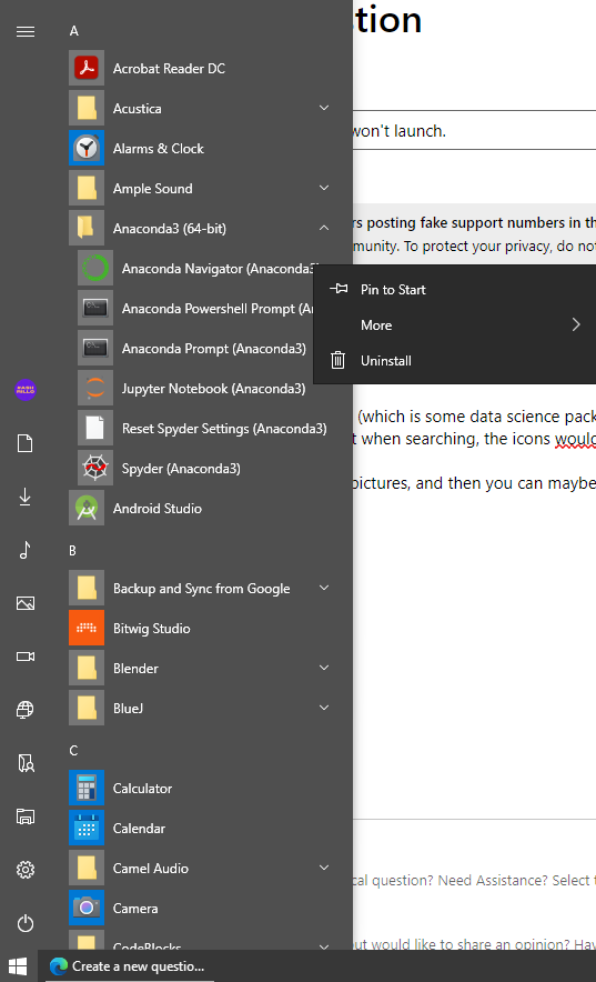 Icons inside the search won't launch. 7cf64bfc-0ef0-41af-8b57-dacaf6bab964?upload=true.png