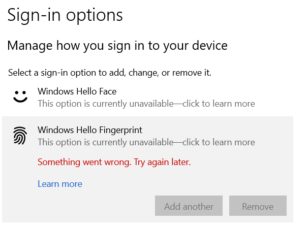 Windows Hello Face, "Something went wrong. Try again Later." 7d09a982-fe28-4d8c-87ec-6453ba9a462f?upload=true.png