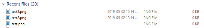 File Explorer - Files under the "Recent Files" drop down inside Quick Access are showing as... 7d797de9-6f85-4e9d-971e-7999b56a46c6?upload=true.png