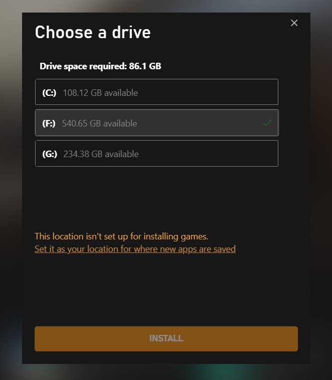 Can't select a different drive to install app/games from Microsoft Store 7da8b20b-b207-47e7-b0c9-7364526c59be?upload=true.jpg