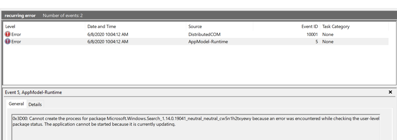 Windows search not working, both in Start Menu and File explorer. SearchUI.exe process is... 7ddaa178-d163-4b8d-bc24-6fa6f7d7cb31?upload=true.png