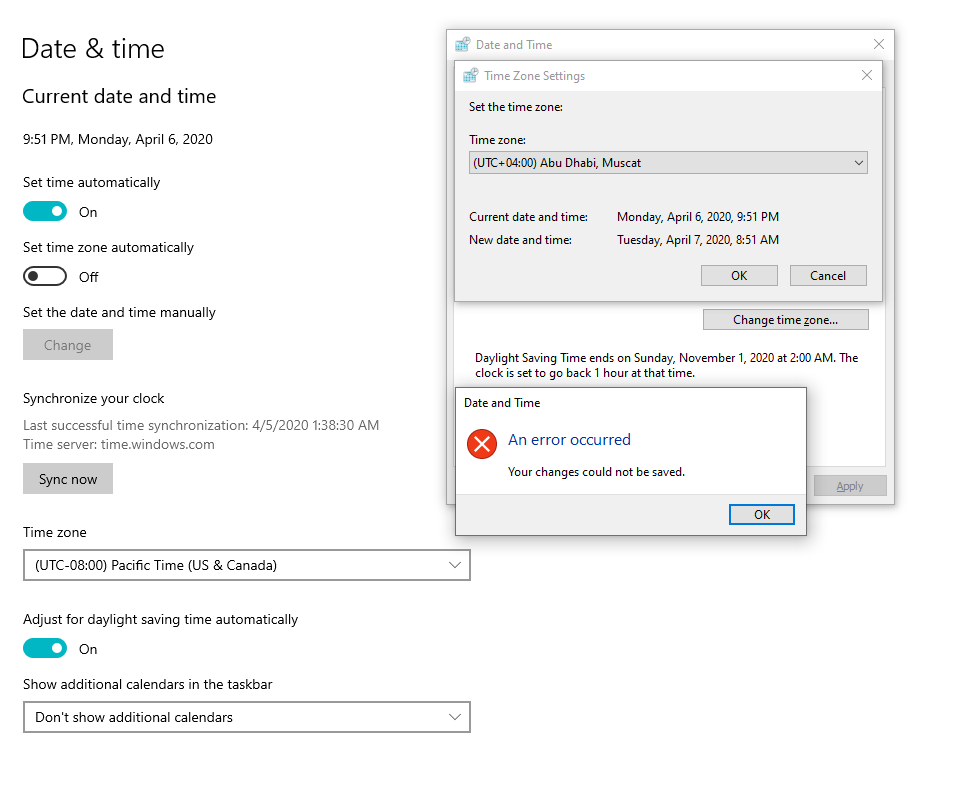 Cannot change timezone to Abu Dhabi from Pacific, US Time 7e1aea4d-643c-490e-8bc9-113e5cdde398?upload=true.png