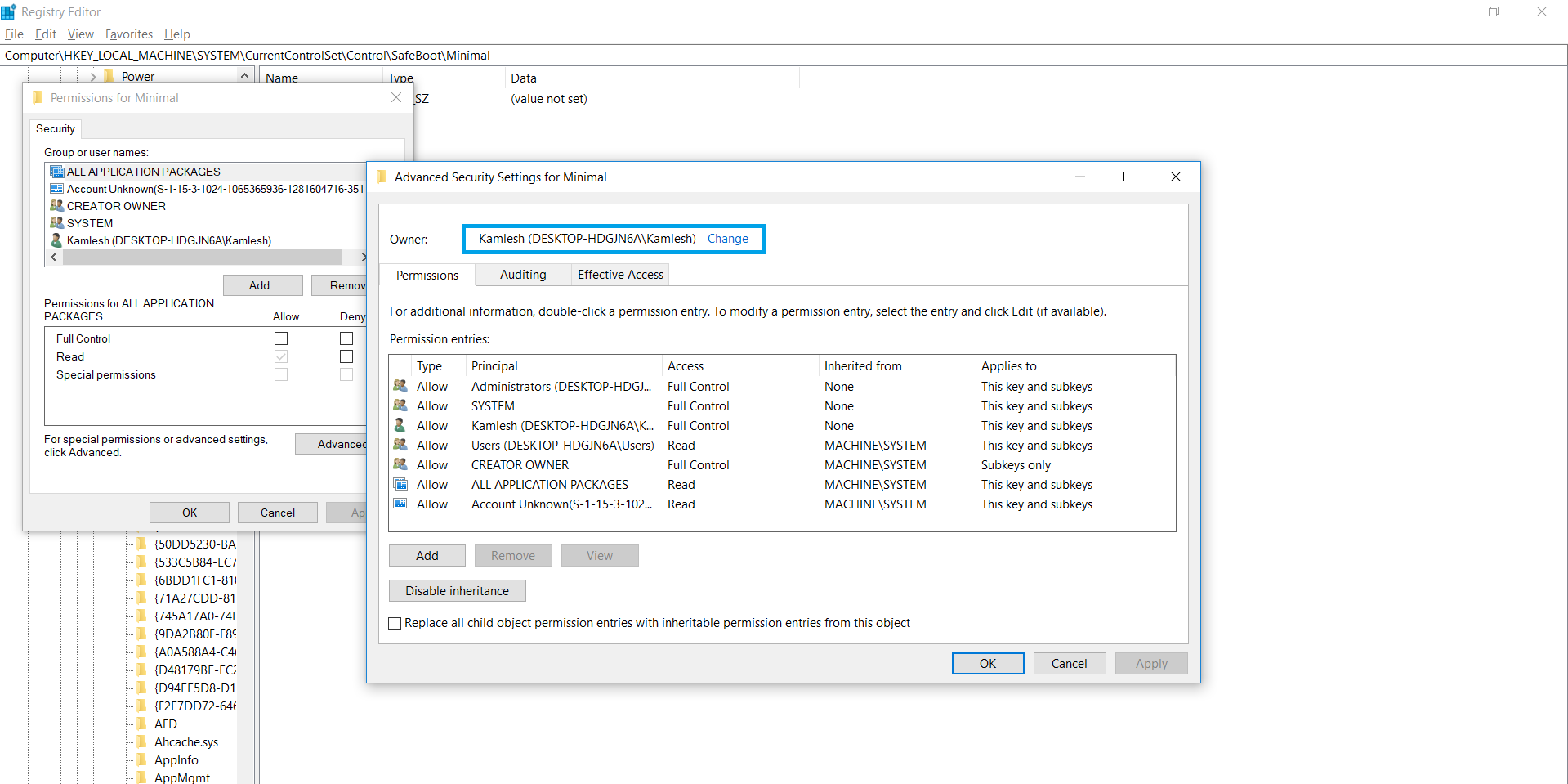 The Registry Editor cannot rename Key. Error while renaming key. 7e52a5ae-1a1d-4d95-8c34-7b6ec56b8a15?upload=true.png