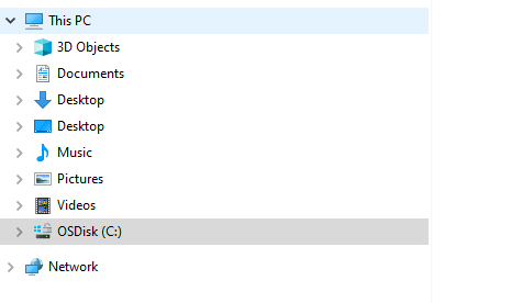 Two Desktop icons under This PC sidebar, Downloads vanished 7f2ed144-9bed-4f59-a4e9-69c39d0afe1e?upload=true.png