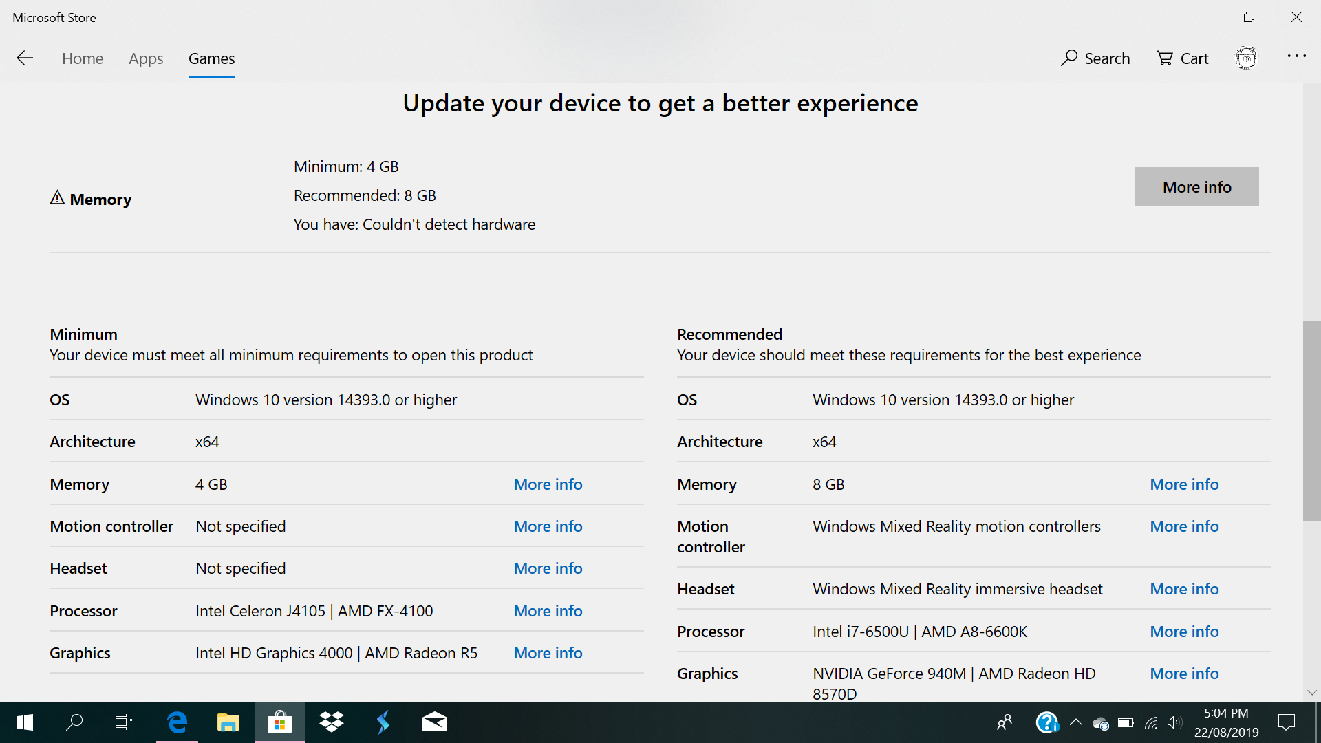 Microsoft Store cannot detect my hardware and I cannot install apps 7f2ef67a-5973-4a65-b666-5e8501e4bc13?upload=true.png