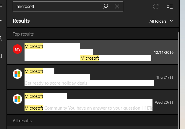Applied a theme to W10 and this happens in Mail when I put something into search 7f57b8e0-3c68-4235-a66f-9ac77d0f1597?upload=true.png