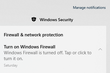 Turned off firewall, now how do I turn off the notification telling me to turn it back on. 7f870fba-8261-4782-9137-00861352b8c5?upload=true.png