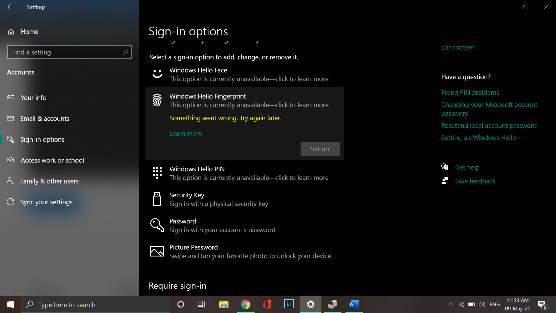 Windows Hello not working on Windows 10 1909 7fcd3af8-f8bc-4434-8c1d-0e9e566a9458?upload=true.png