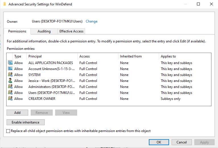 Cannot modify ImagePath value data from Registry Editor 800b2a0a-03f7-4117-95d0-81ed5f9df4de?upload=true.png