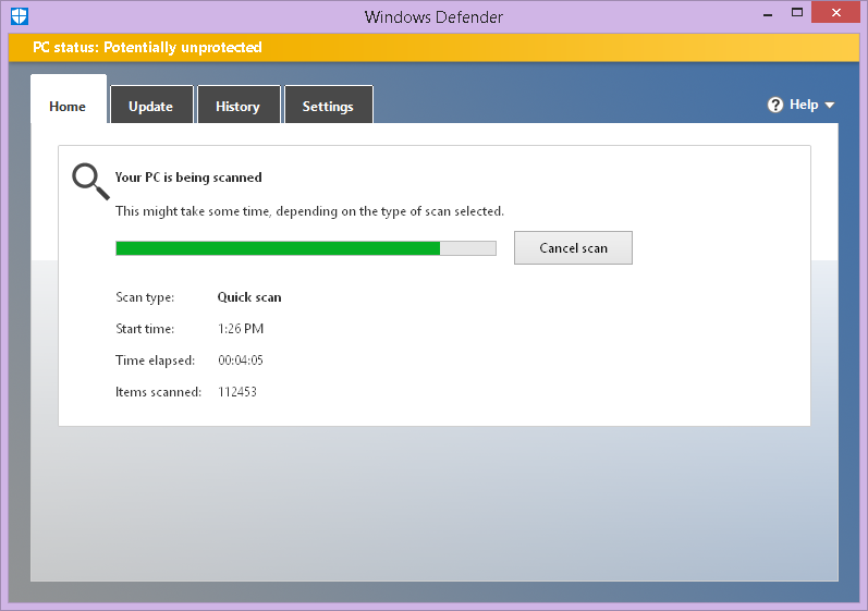 Windows Defender won't finish scan 8032a9c8-d265-4aa1-a5d4-733560f4b367?upload=true.png