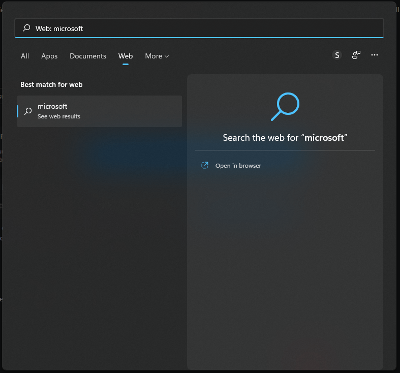 Windows search doesn't show web result in Windows 11 Beta preview 8038a3e1-4094-43f2-98f3-3a5fec29cb41?upload=true.png