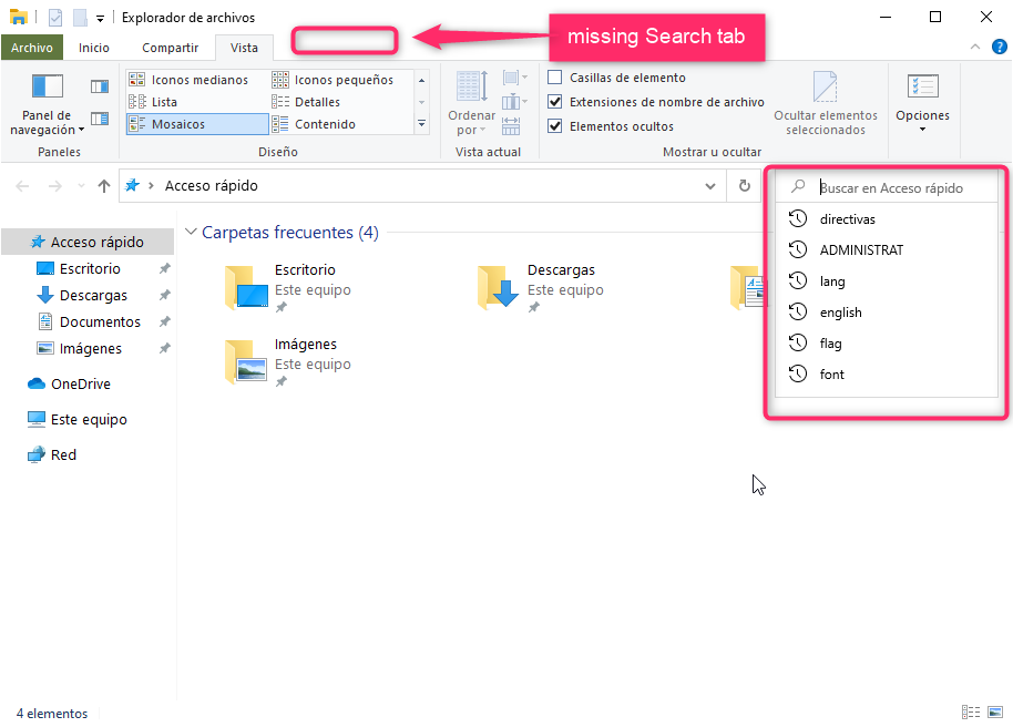 Missing search tab - File Explorer (Windows 10 - 1909) 80401156-3f67-42c1-8522-d9f8ec69eb4b?upload=true.png