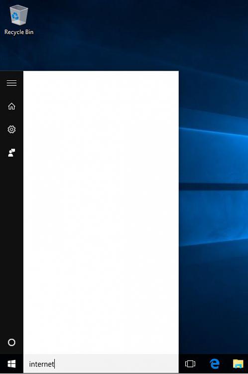 Start menu search is showing a blank menu, waiting progress bar, and version number 80561d1485967211t-sysprep-windows-10-start-menu-search-blank-w10_start_menu_blank.jpg