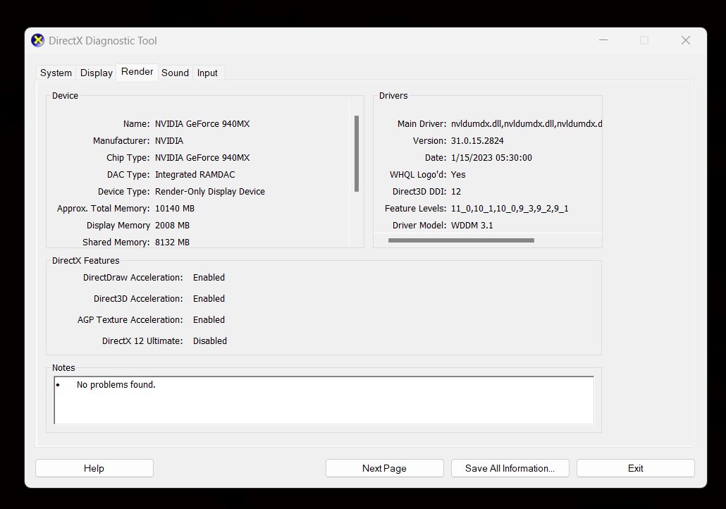 Installed Nvidia Geforce WHQL Stable driver v531.18 on Windows 11 Enterprise 64bit build no... 80ad2297-1d04-42bc-98a9-331619b537d8?upload=true.jpg