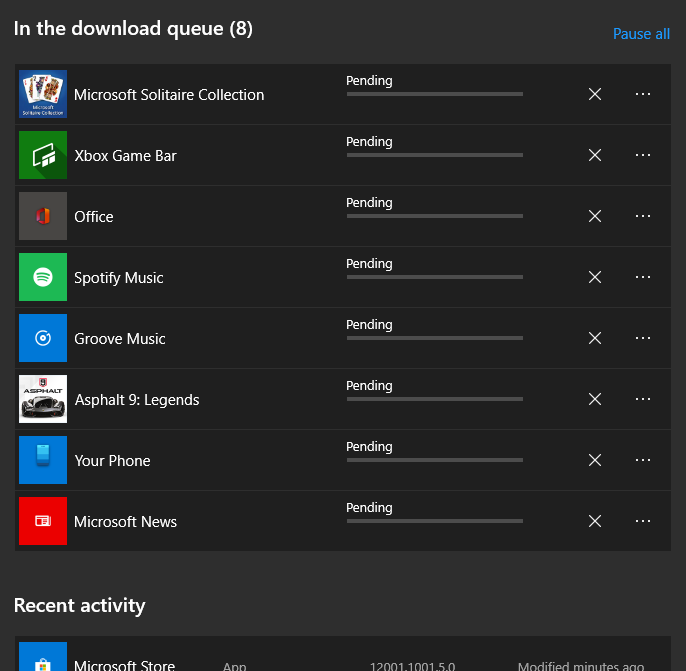 Microsoft Store not updating app, but stuck as pending. 81101627-e416-4dca-b78d-2a760c7df94f?upload=true.png