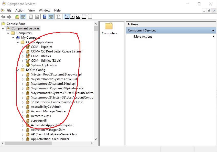 Did I mess something up by clicking icons in Component Services ? 813aa3d7-6ca3-486a-b6e2-8c7986fff926?upload=true.jpg