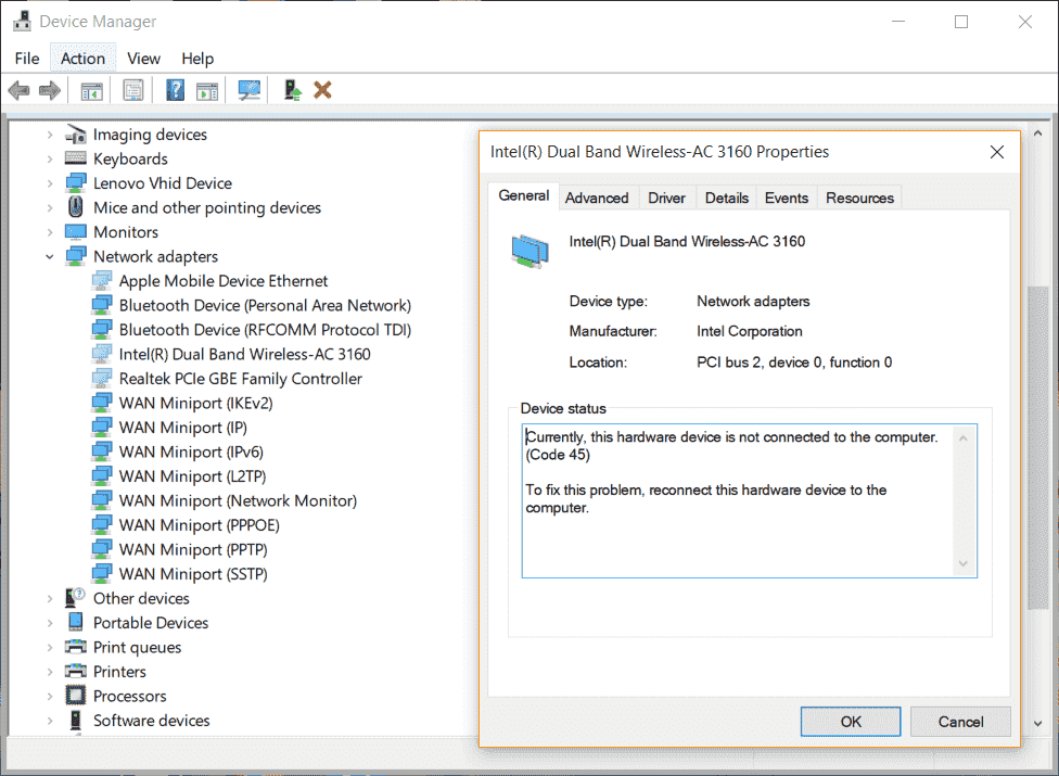 Wi-Fi and Ethernet not connecting; network adapters show Code 45 8160236e-e3f8-4e83-b35f-e9c93a2aa0f9?upload=true.png