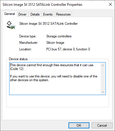 Silicon Image PCMCIA card reports code 12 cannot find enough free resources in Windows 10 81c5ef28-3c04-4346-987f-335d16726d24?upload=true.png