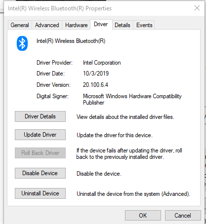 Bluetooth suddenly not working. No symbol in corner. 81cdd910-0dfb-4650-84d4-139c46fe9d65?upload=true.png